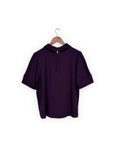 Wing Collar Top in Berry