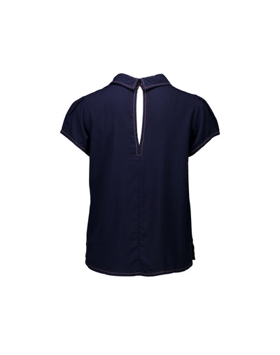 Chelsea Collar Top Navy