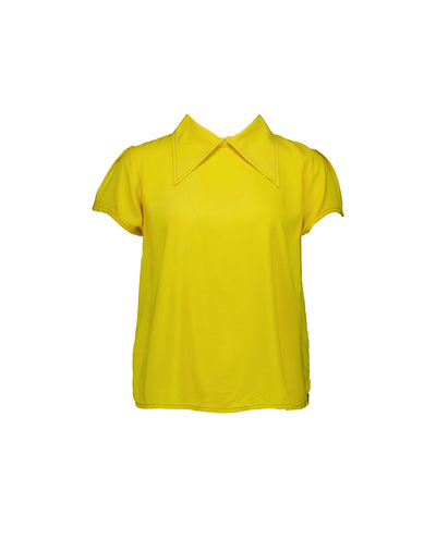 Chelsea Collar Top Lemon