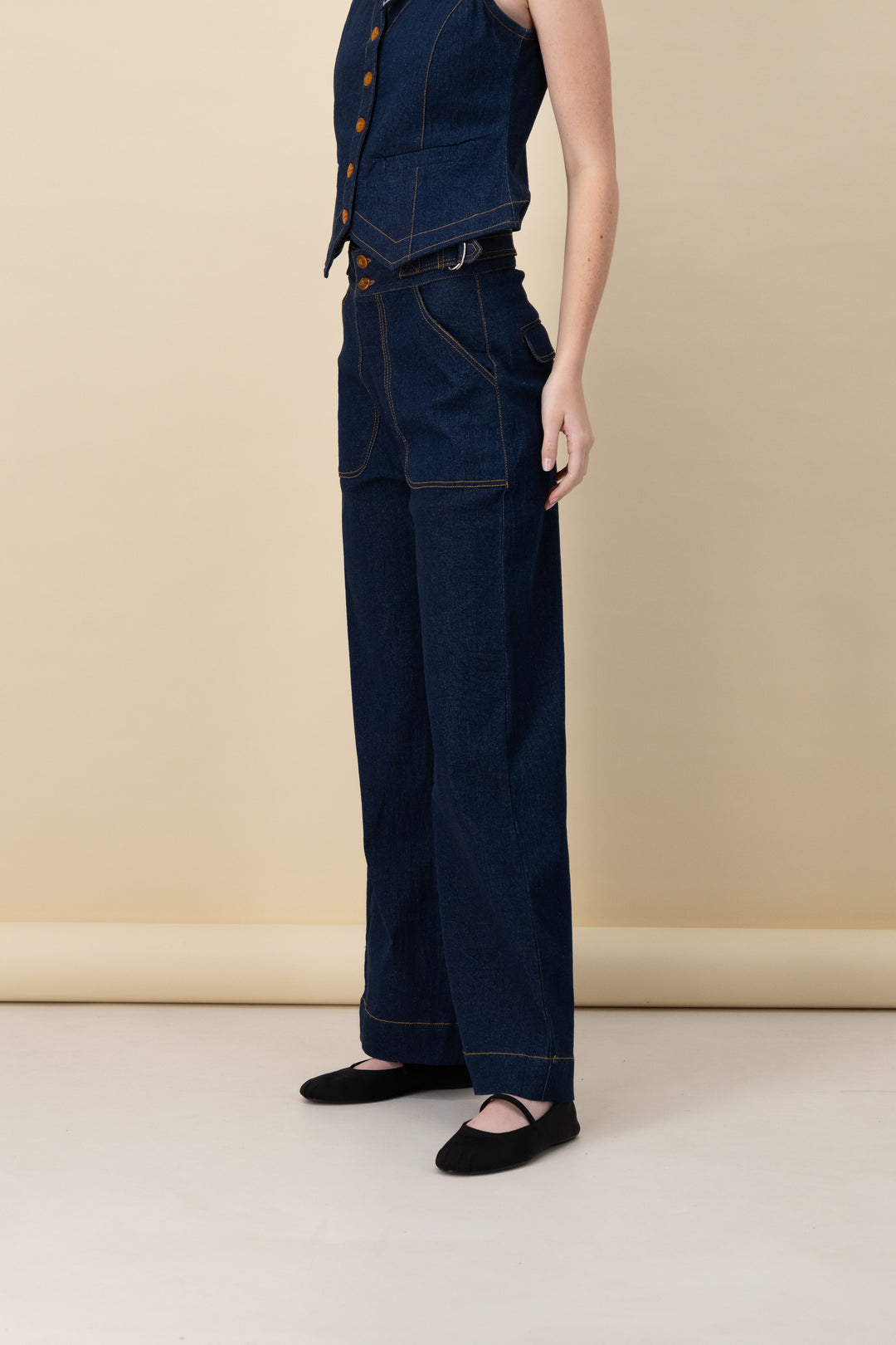 【NONCODE】lupin wide denim pants WIDE DENIM PANTS