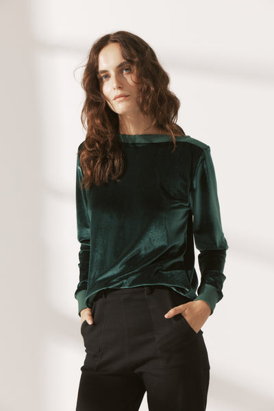 Velvet Boat Neck Jumper