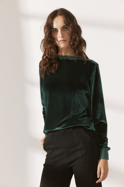 Velvet Boat Neck Jumper