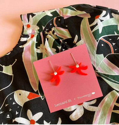 Rock Lily Drop Earring