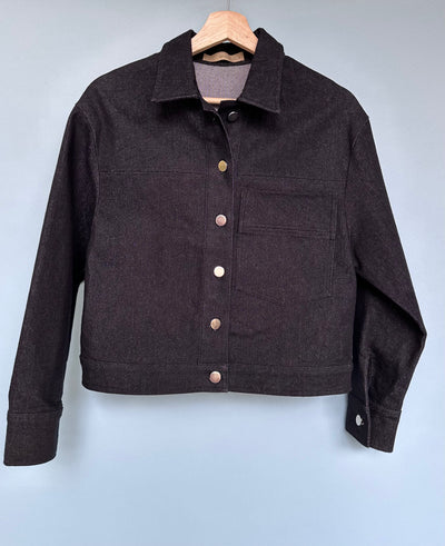 Black Denim Cropped Jacket